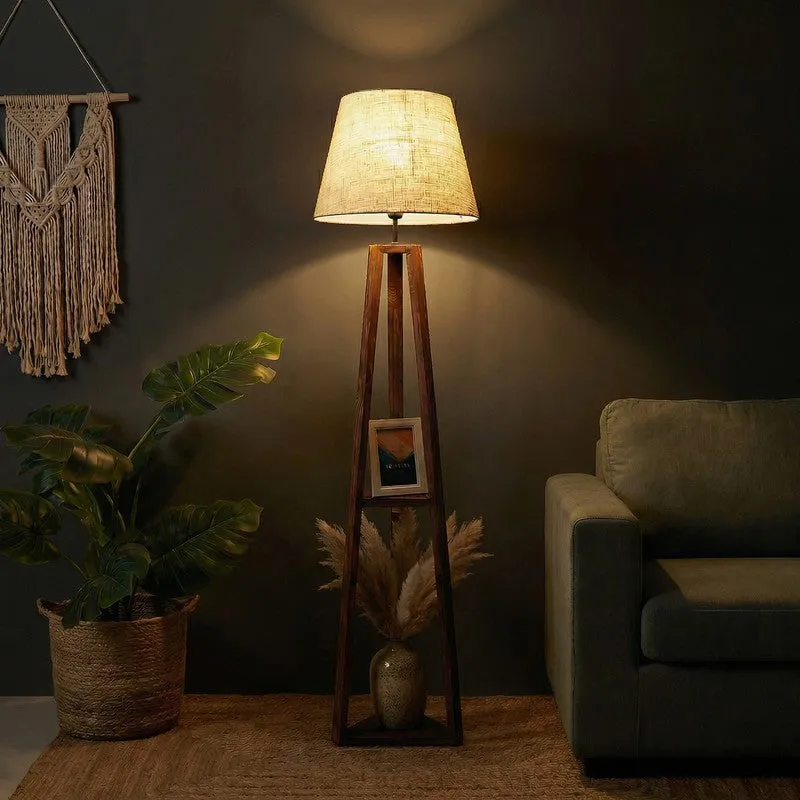 Kaisen Shelf Tripod Wooden Floor Lamp media 3