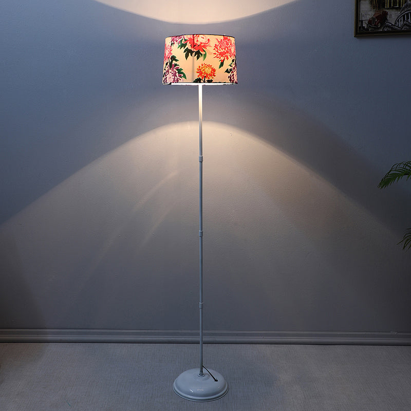 Miyabi Printed Metal Floor Lamp - White