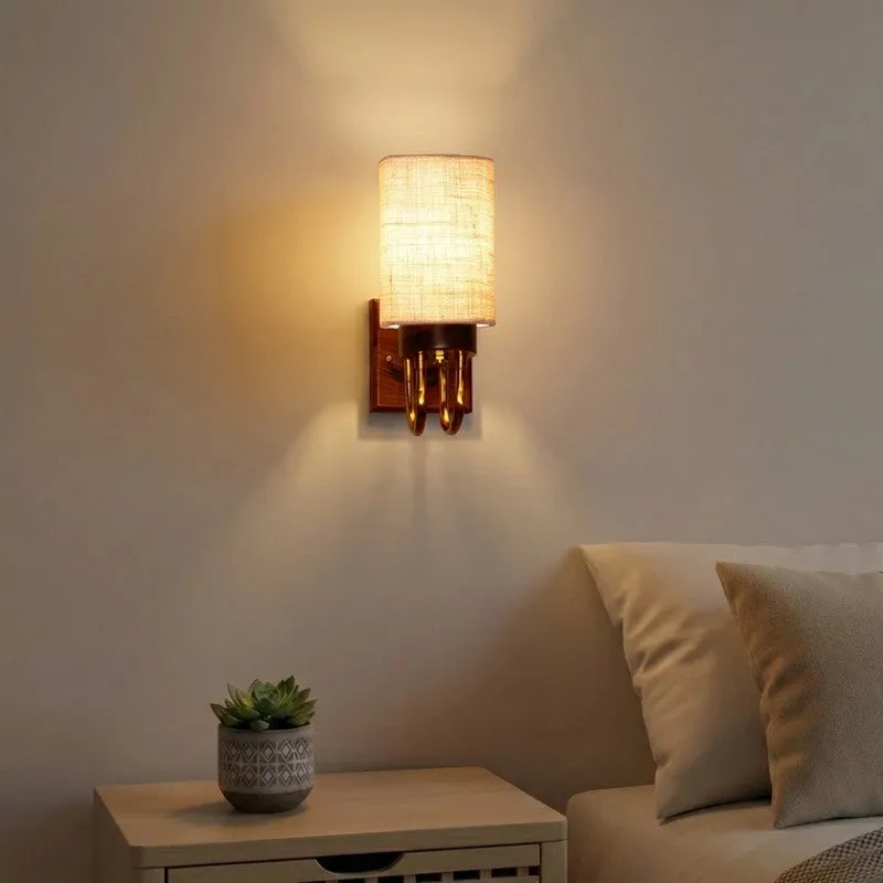 Gilded Arch Jute Wall Lamp - White media 1