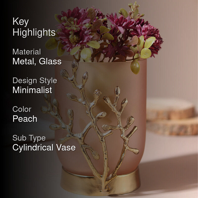 Roscoe Gemma Vase - Peach & Gold media 2