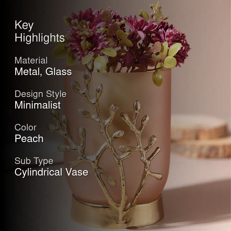 Roscoe Gemma Vase - Peach & Gold media 2