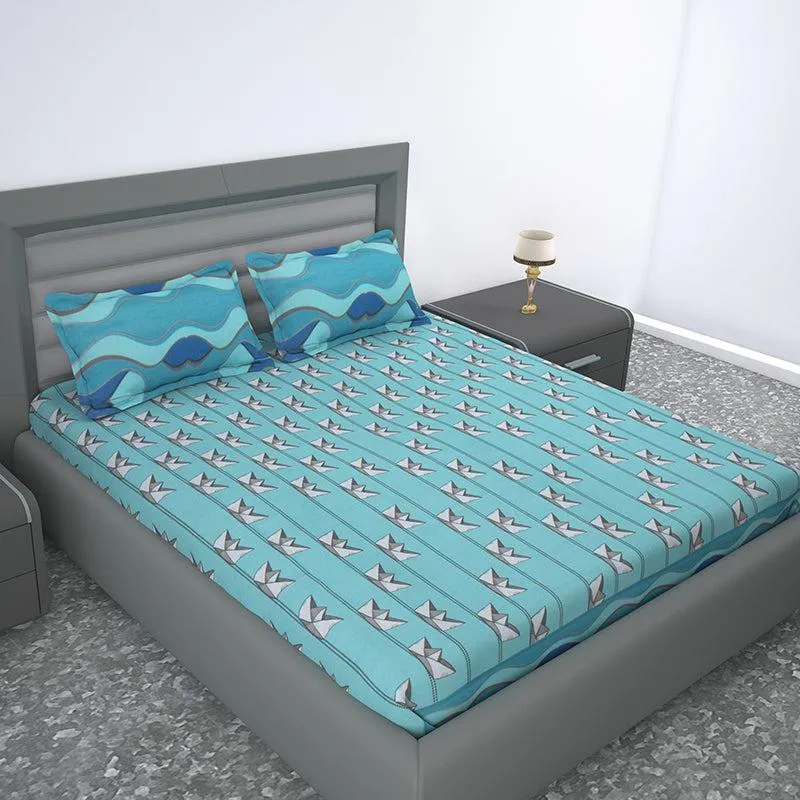 Loomed Horizons Abstract Cotton Bedsheet - 144 TC media 1