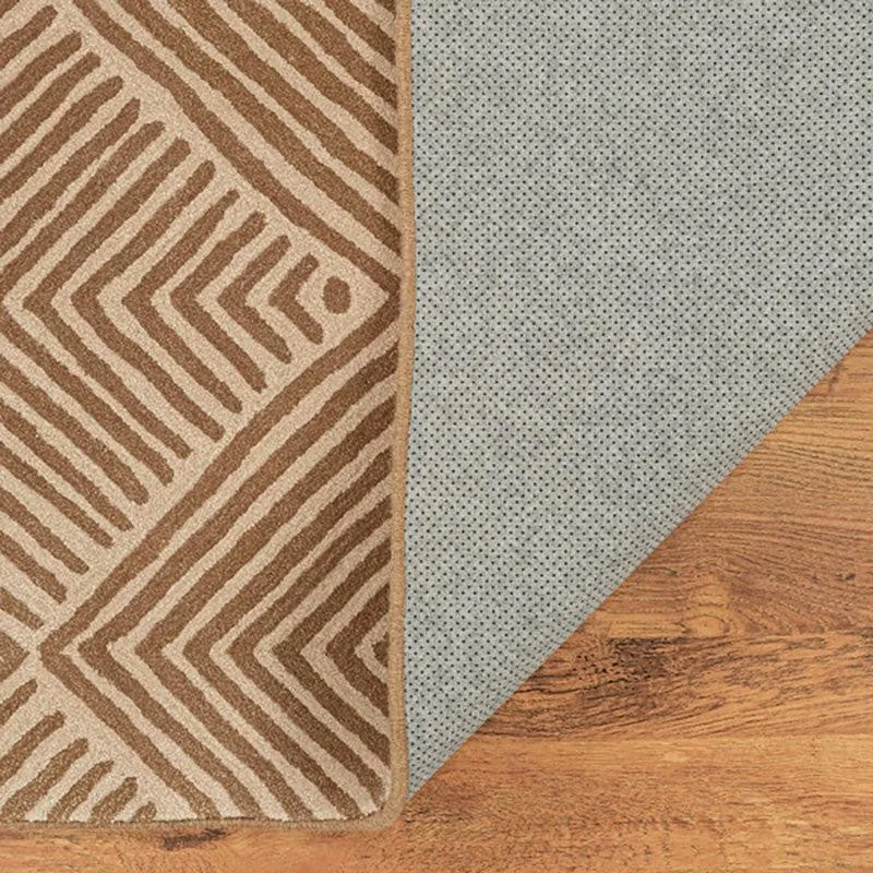 Medon Hand Tufted Geometric Wool & Nylon Carpet - Brown media 5