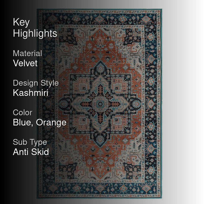 Remiel Velvet Rectangle Anti-Skid Carpet media 2