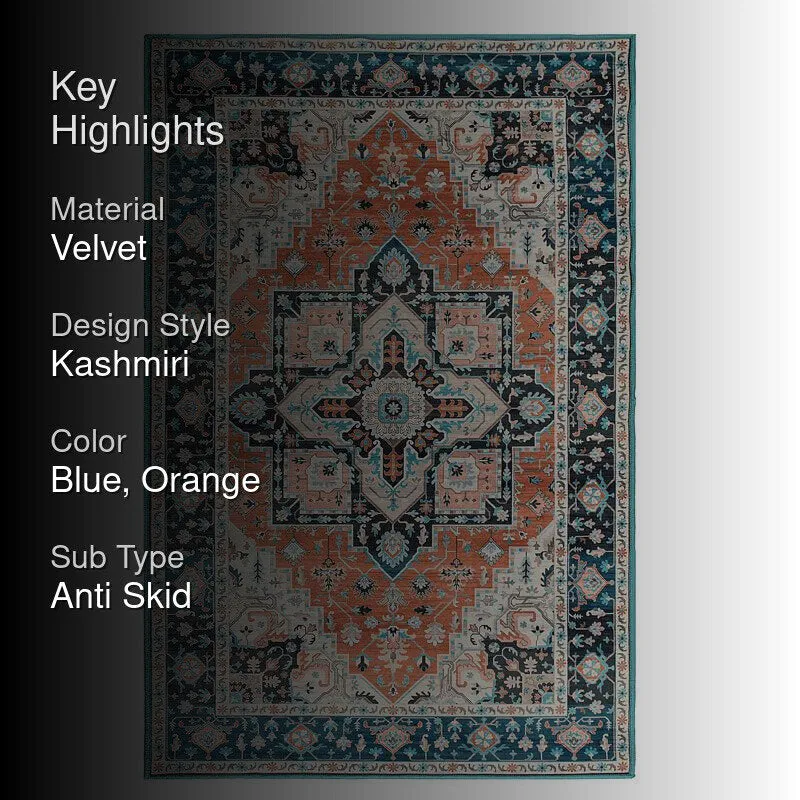 Remiel Velvet Rectangle Anti-Skid Carpet media 2