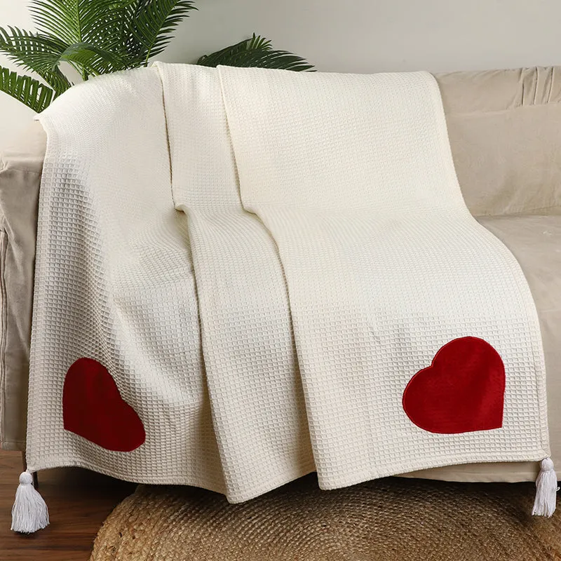 Heart Wrap Cotton Throw media 1