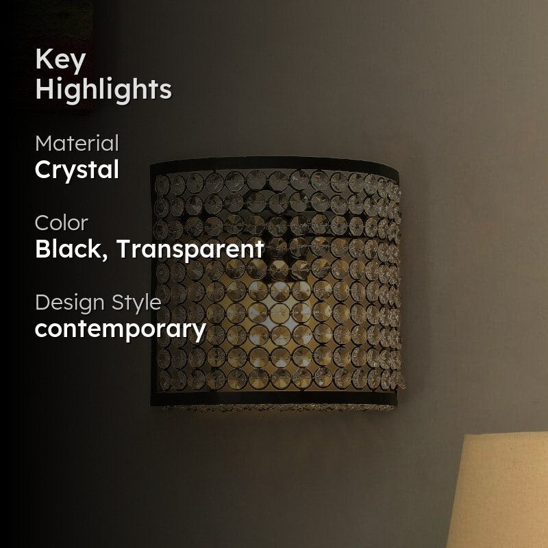 Novalie Crystal Wall Lamp - Black media 2
