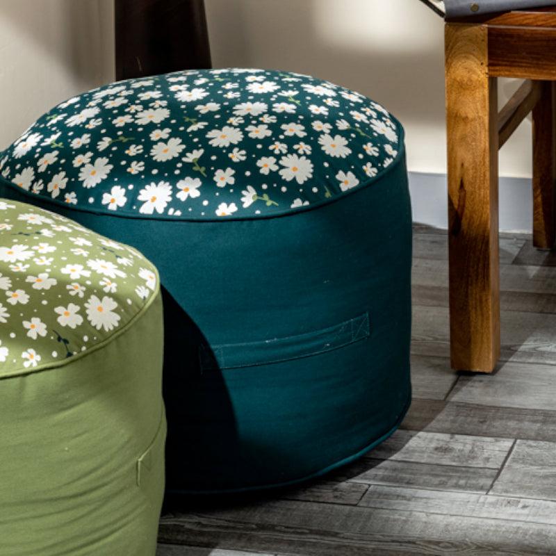Fiona Floral Plush Pouffe - Green media 4