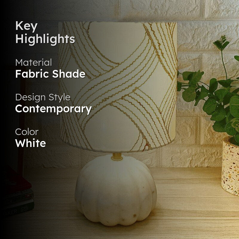 Whimsy Waves Mogo Hand Crafted Fabric Table Lamp - White media 2