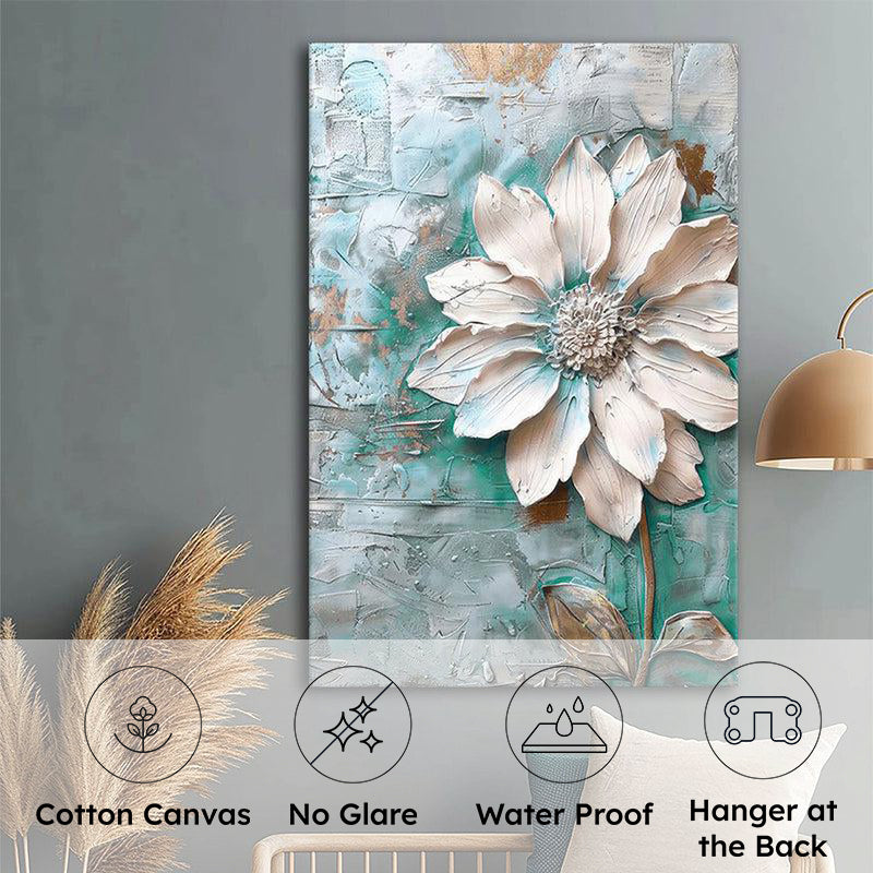 Frosted Elegance Floral Poly Canvas Wall Painting media 7