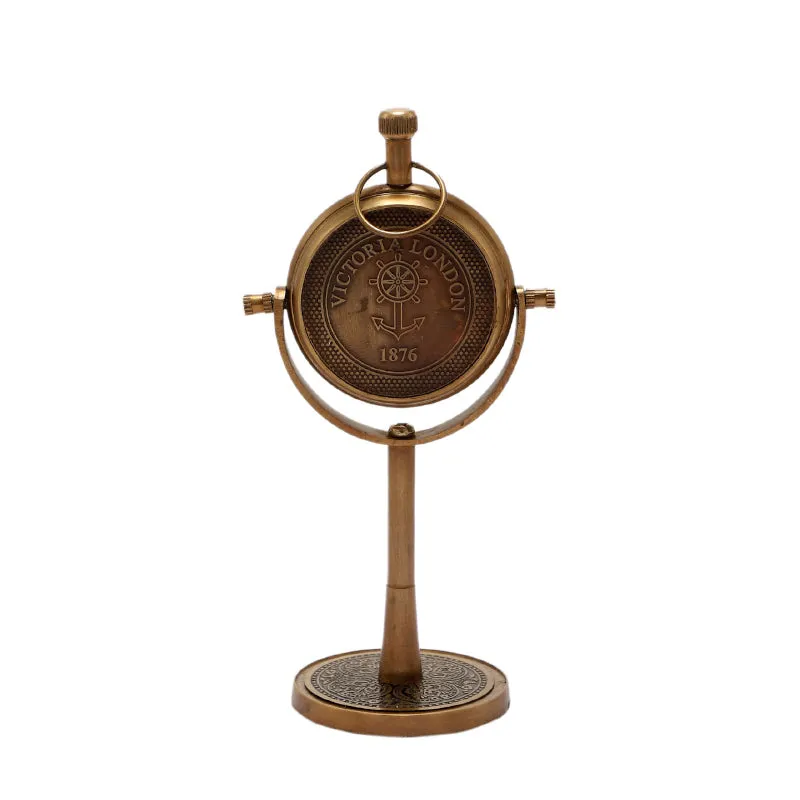 Esmora Antique Brass Table Clock - White & Gold media 4