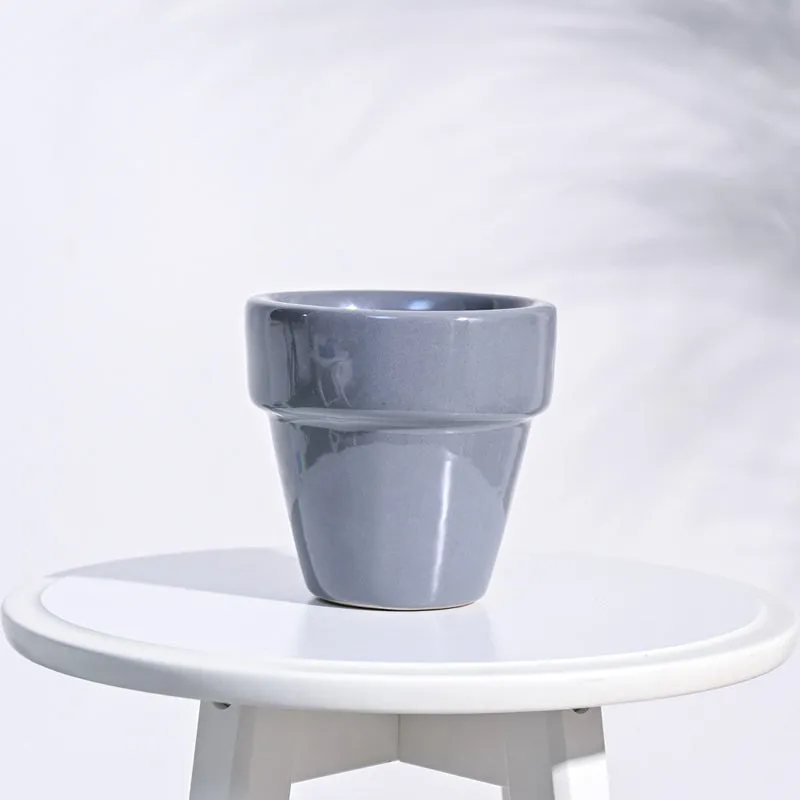 Ugaoo The Dream Gray Small Ceramic Pot media 1