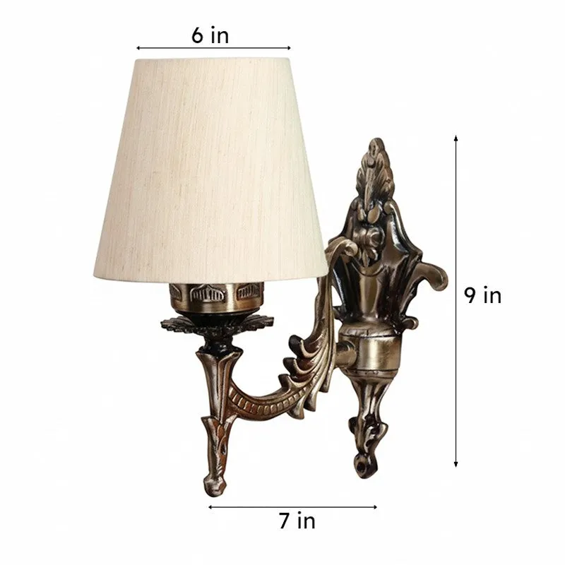 Vista Edrel Conical Fabric & Metal Wall Lamp - Off White media 5