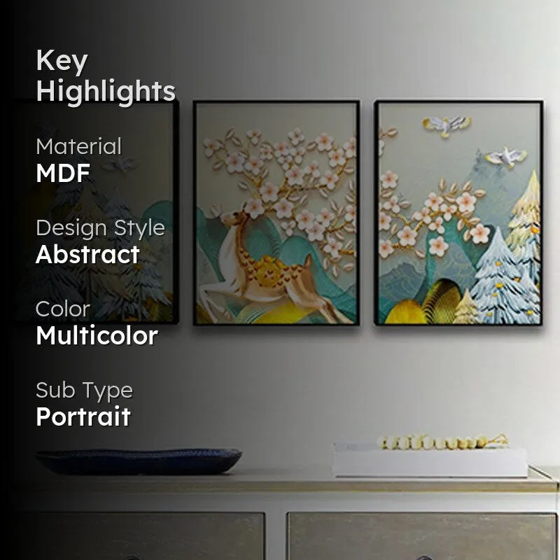 Mystica Land Wall Painting - Set Of Three media 2