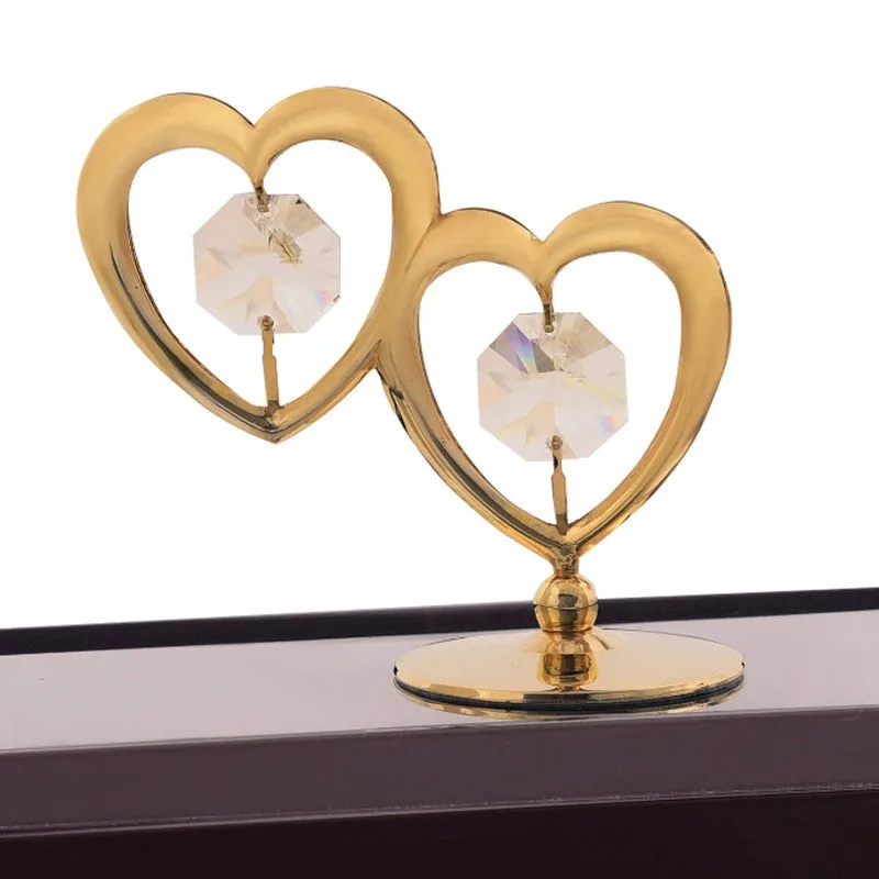 Twin Heart Accen 24K Gold Plated Mild Steel Showpiece media 5