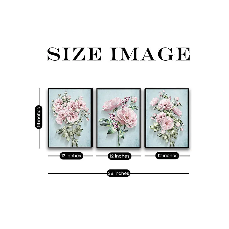 Rosa Realm Wall Painting - Set Of Three media 5