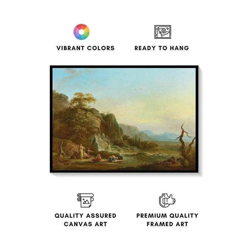 River Landscapes Canvas Painting - Black Frame media 4