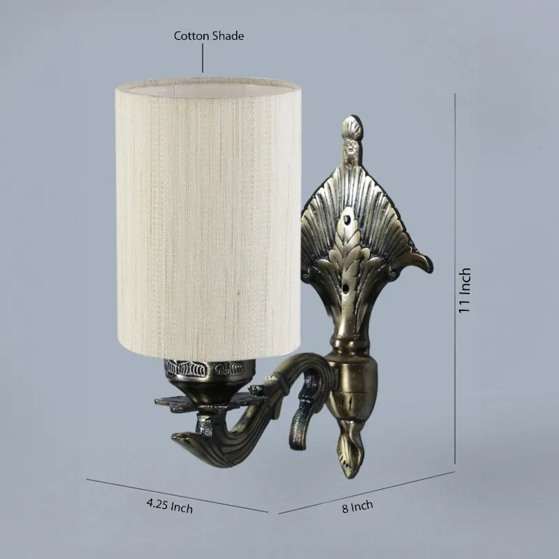 Magda Masique Cylindrical Fabric & Metal Wall Lamp - Off White media 4