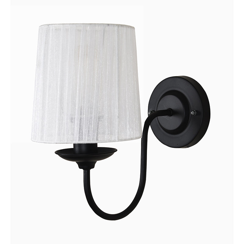 Carva Pleat Brass & Fabric Wall Lamp (Black) - Set Of Two media 3