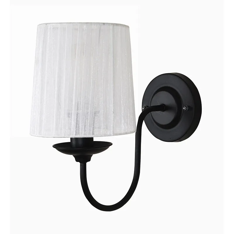 Carva Pleat Brass & Fabric Wall Lamp (Black) - Set Of Two media 3