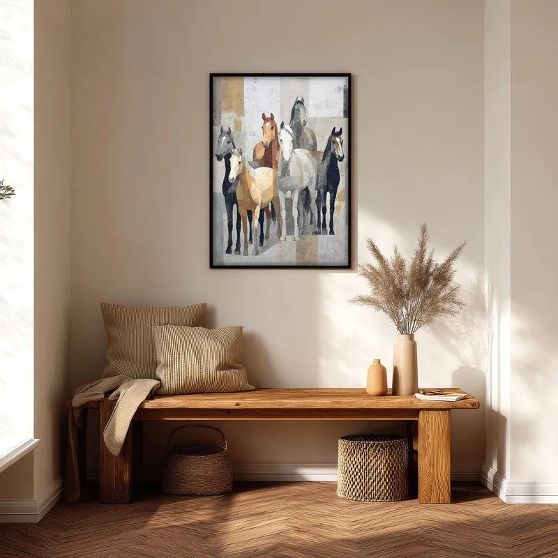 Stylized Horse Painting With Black Frame media 6