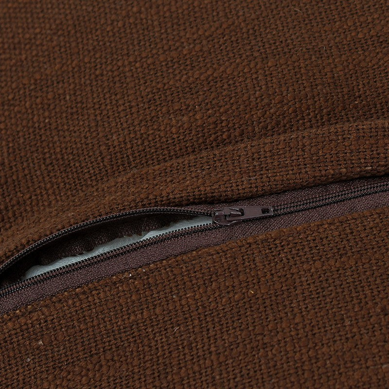 Woven Cotton Cushion Cover Brown - Set Of Two media 6