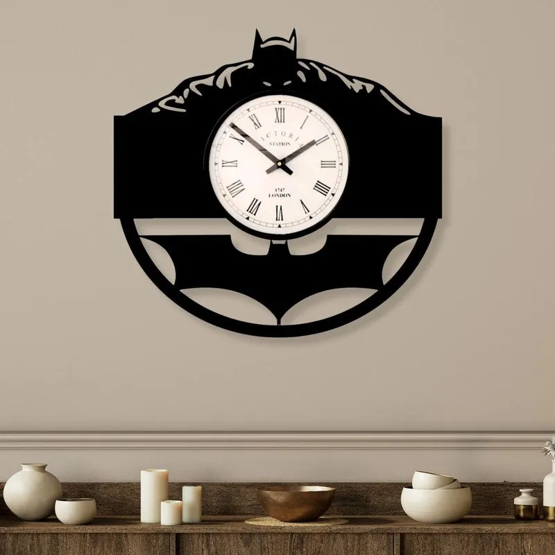 Nocturon Steel Analog Wall Clock - Black media 1