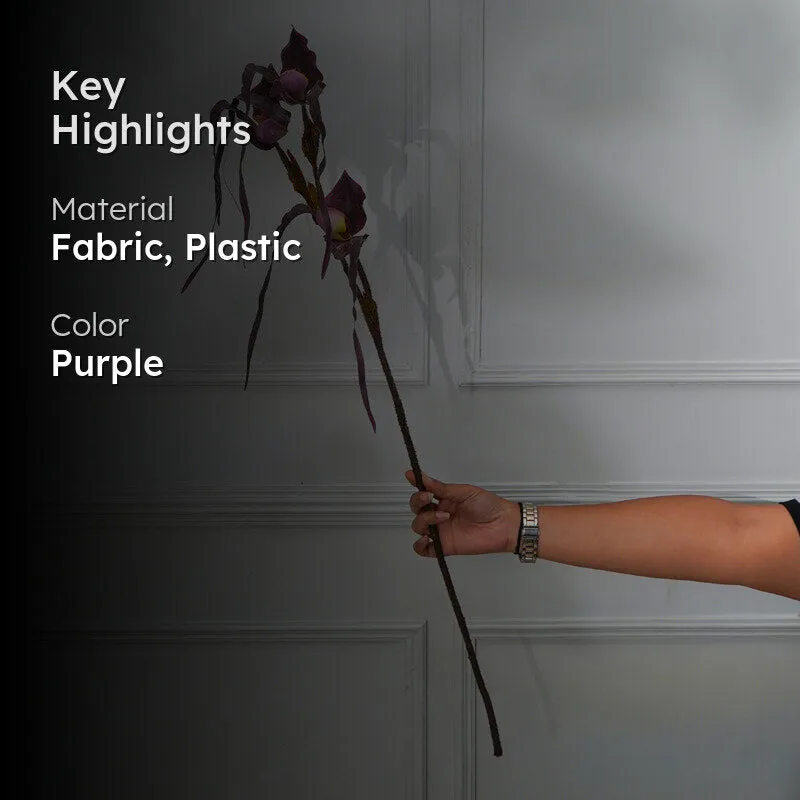 Faux Paphion Orchid Flower Stick (Purple) - 31 CM media 2