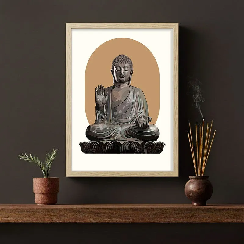 Stillness & Light Buddha Archival Paper Wall Art - Natural Brown Frame media 5