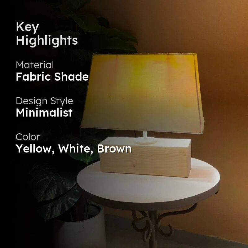 Grady Glow Recto Handpainted Fabric Table Lamp - Yellow,White,Brown media 2