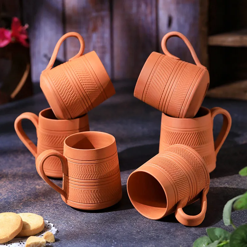 Niyati Terracotta Coffee Mug (250 mL Each) - Set of Six media 3
