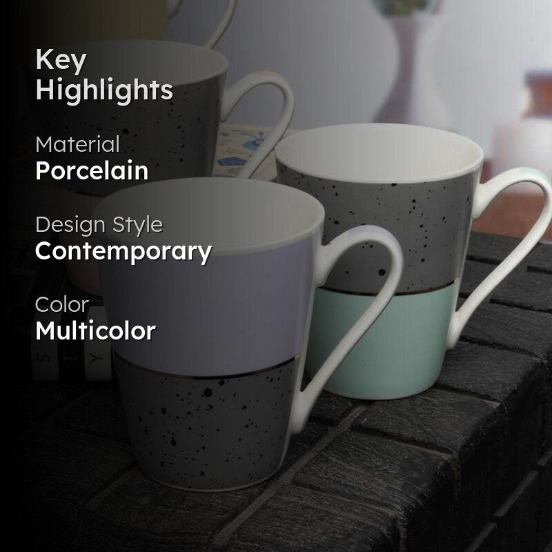 Speckles Porcelain Coffee Mug (320 mL Each) - Set of Four media 2