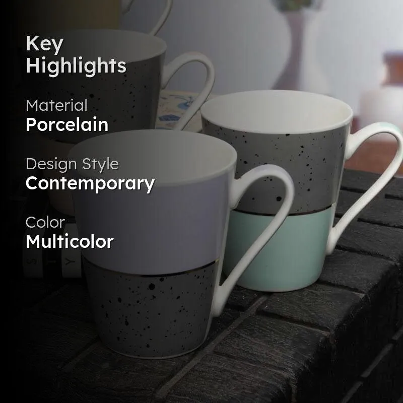 Speckles Porcelain Coffee Mug (320 mL Each) - Set of Four media 2