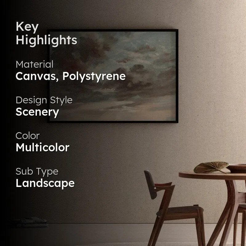 Cloudy Chroma Canvas Wall Painting - Black Frame media 2