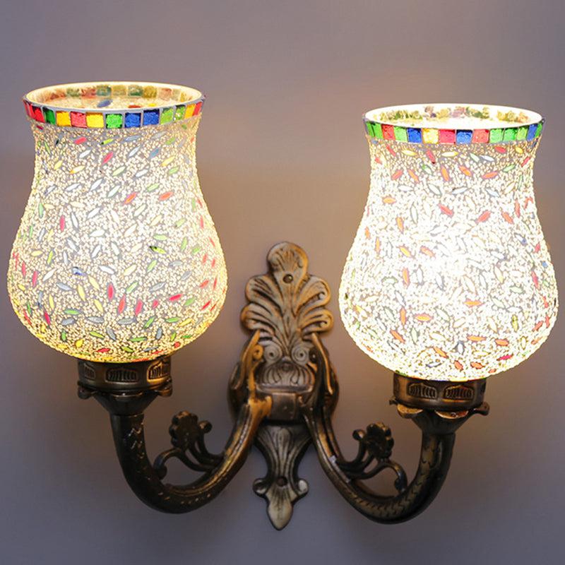 Nira Twinner Mosaic Glass & Metal Wall Lamp
