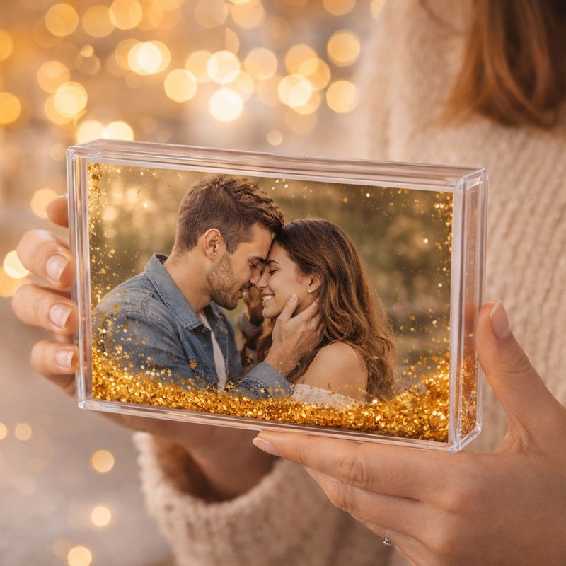 Sweetheart Memory Glitter Acrylic Photo Frame - Gold media 4