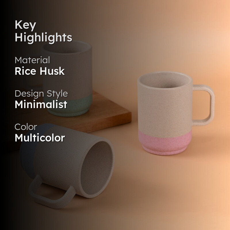 Echo Rice Husk Coffee Mug (375 mL Each) - Set Of Three media 2