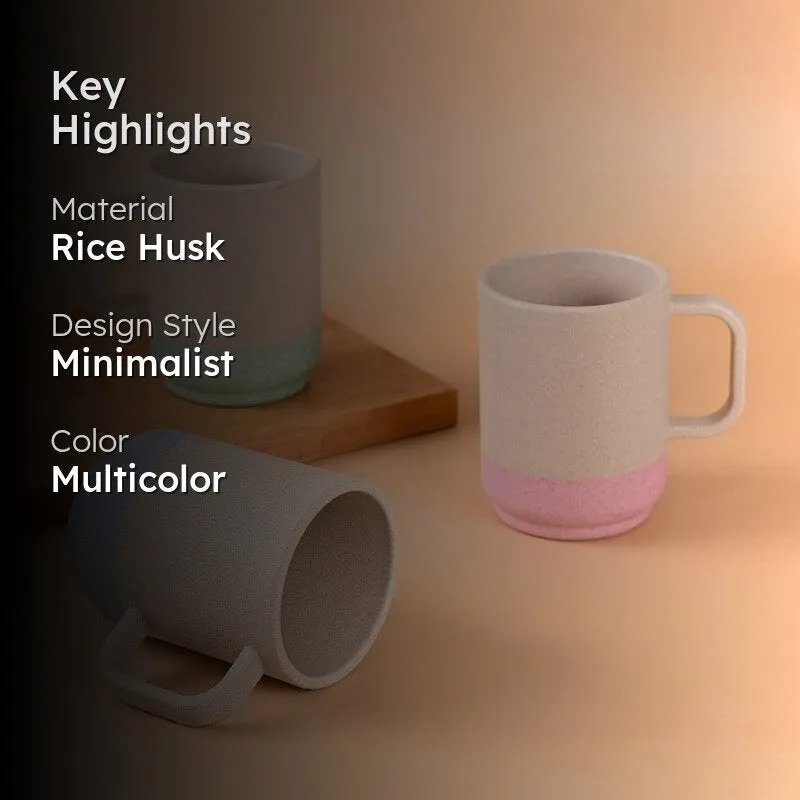 Echo Rice Husk Coffee Mug (375 mL Each) - Set Of Three media 2