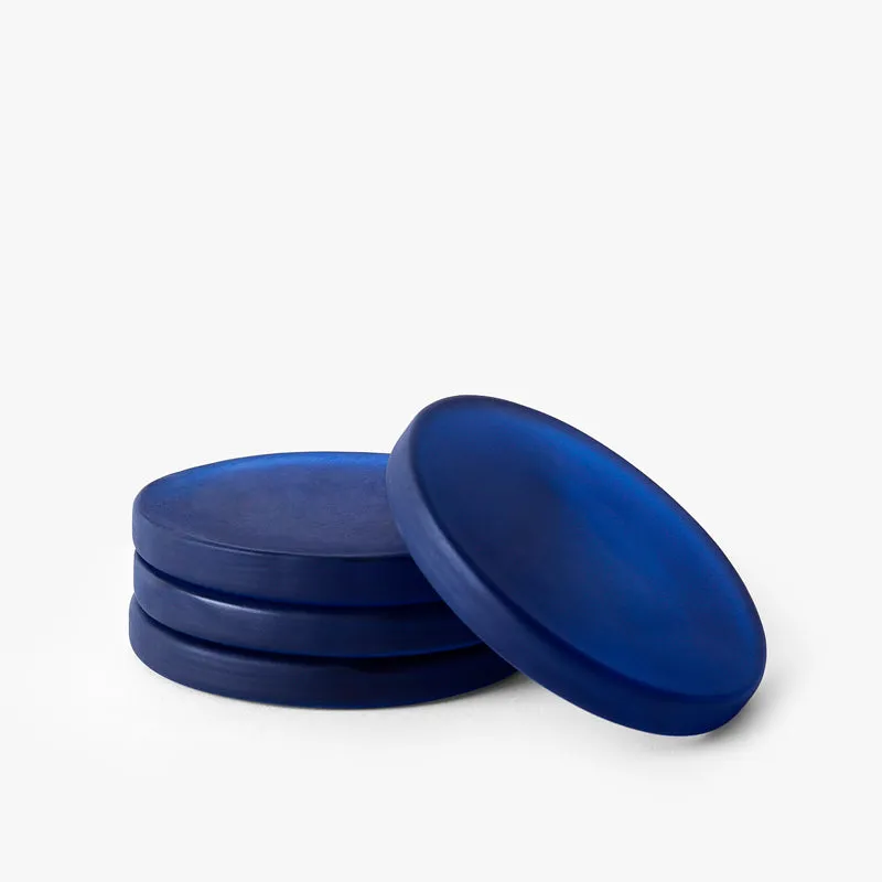 Gloassy Drop Glass Coaster (Blue) - Set Of Four media 4