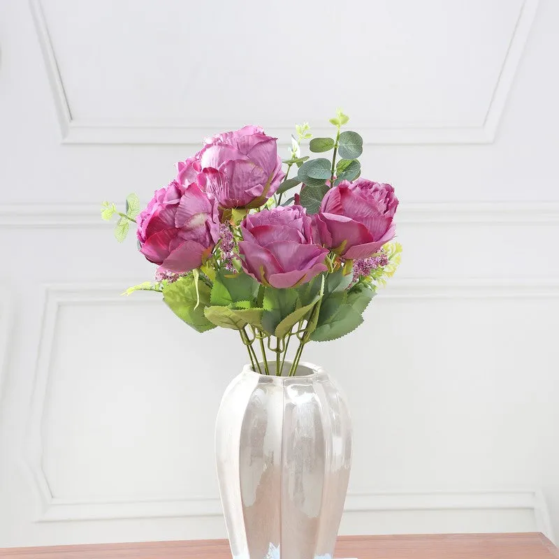 Autumn Rose Artificial Flowers - Purple media 4