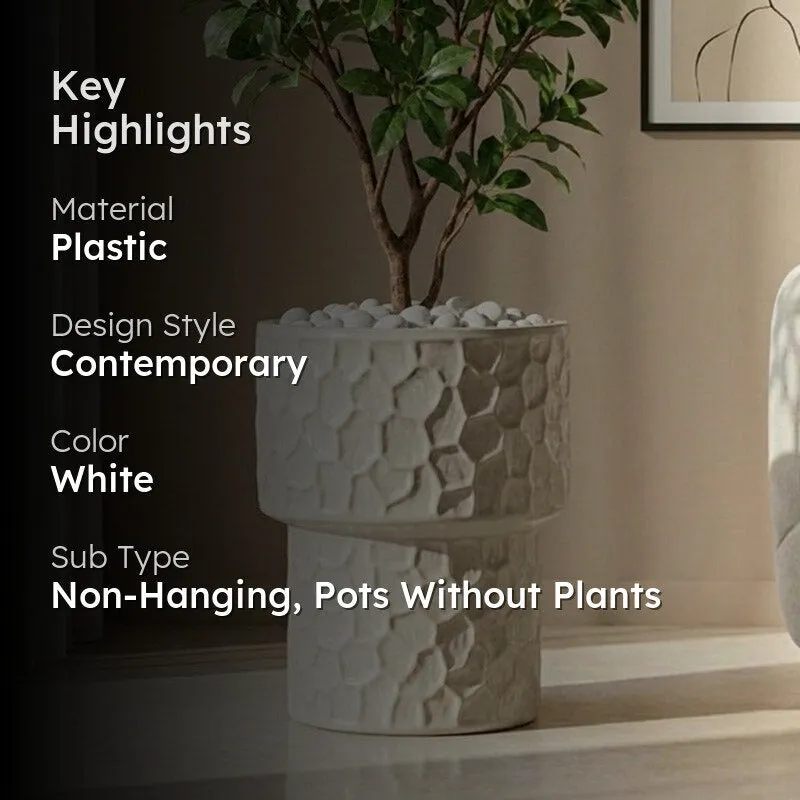 Peblora Floor Planter - White media 2