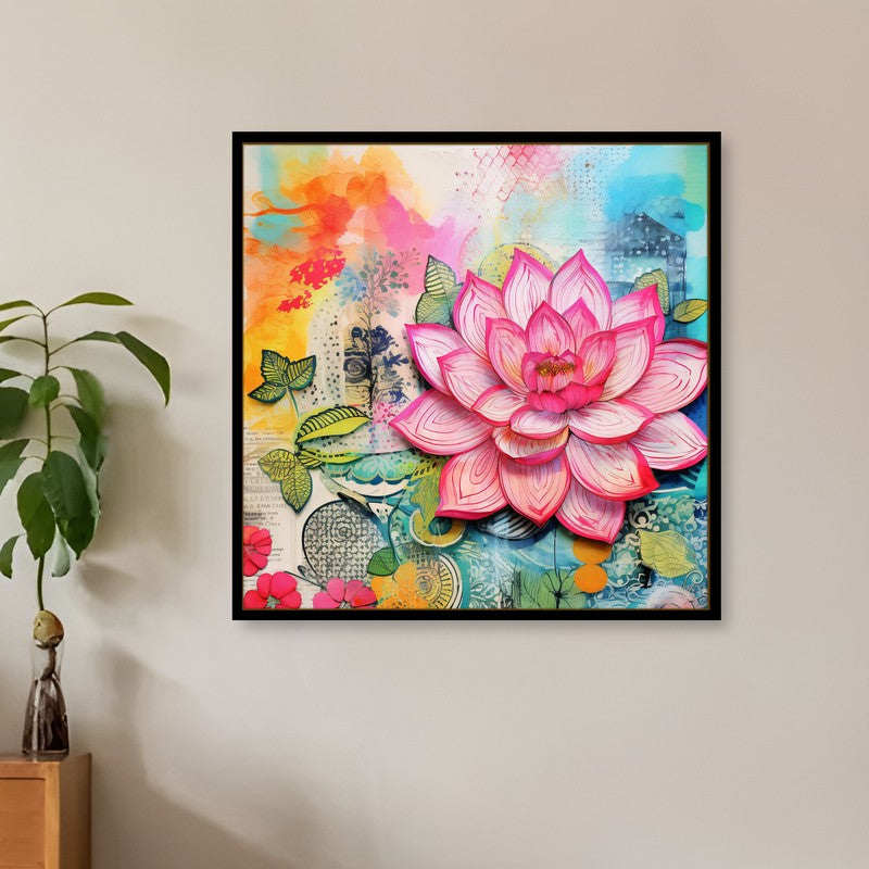 Orchid Lotus Wall Art With Frame