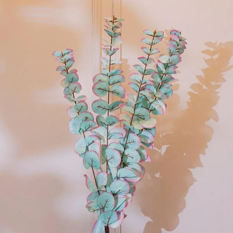 Faux Eucalyptus Artificial Fabric Leaf Stick (Blue) - 41 CM media 3
