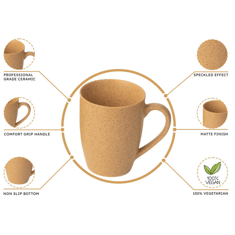 Sip & Style Ceramic Coffee Mug (Multicolor/300 mL Each) - Set Of Four media 6