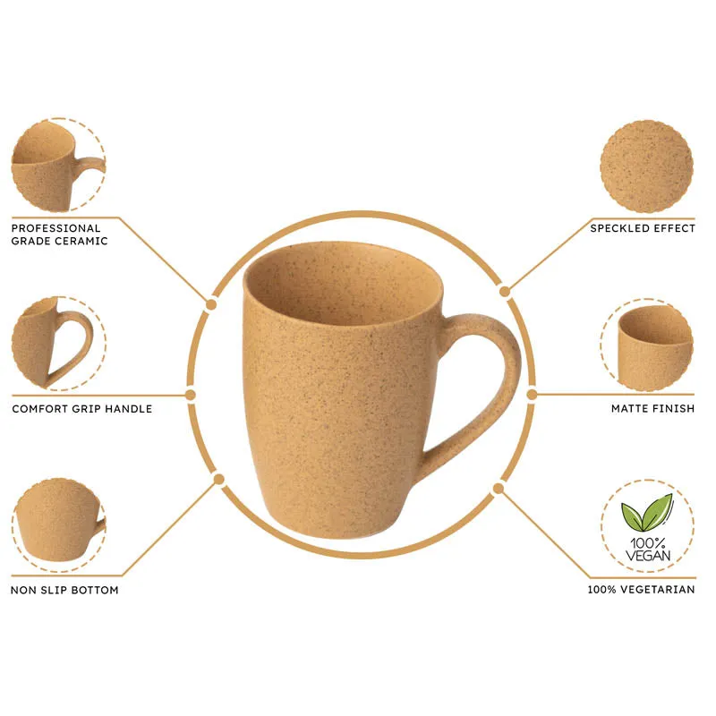 Sip & Style Ceramic Coffee Mug (Multicolor/300 mL Each) - Set Of Four media 6
