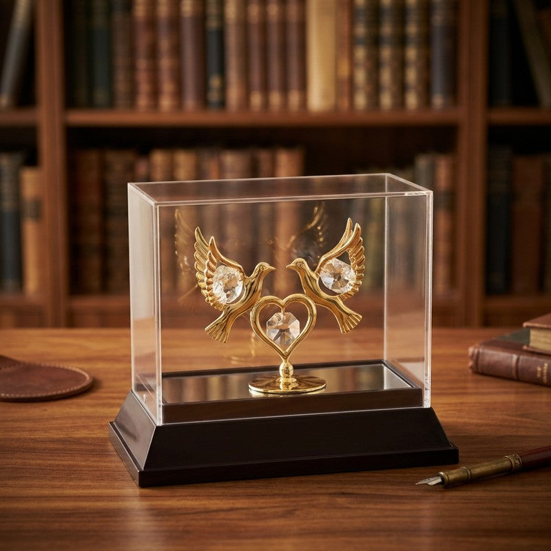 Love Dove 24K Gold Plated Mild Steel Showpiece