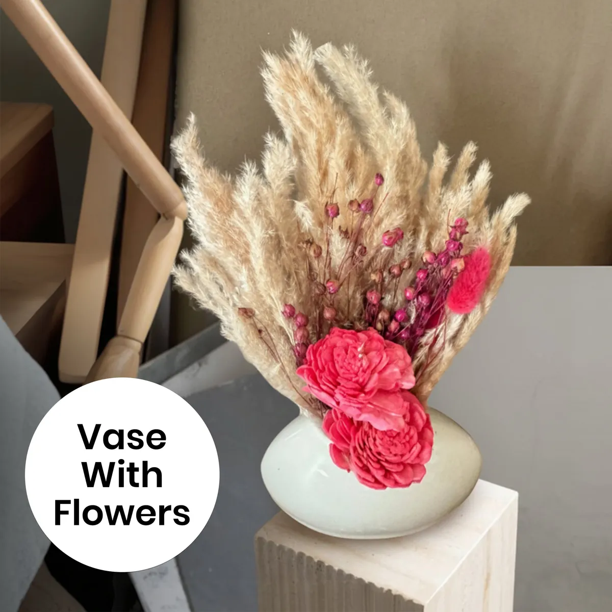 BloomBoo Artificial Flower with Vase - Pink media 8
