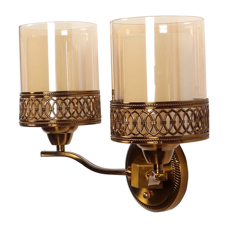 Auric Glass Shade Wall Lamp With Iron Base media 8