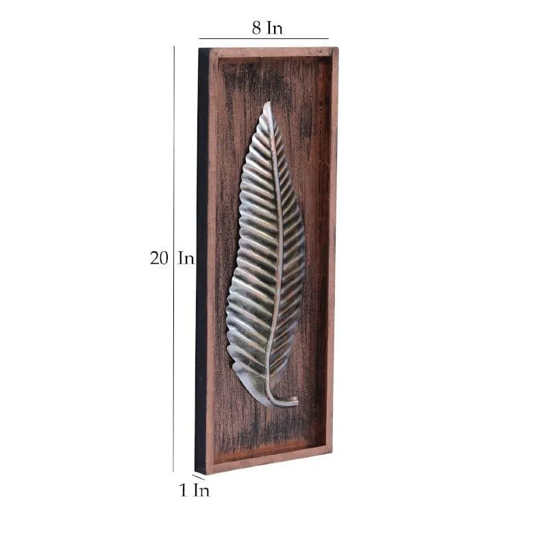 Twisty Leaf Metal Wall Accent with MDF Frame media 5