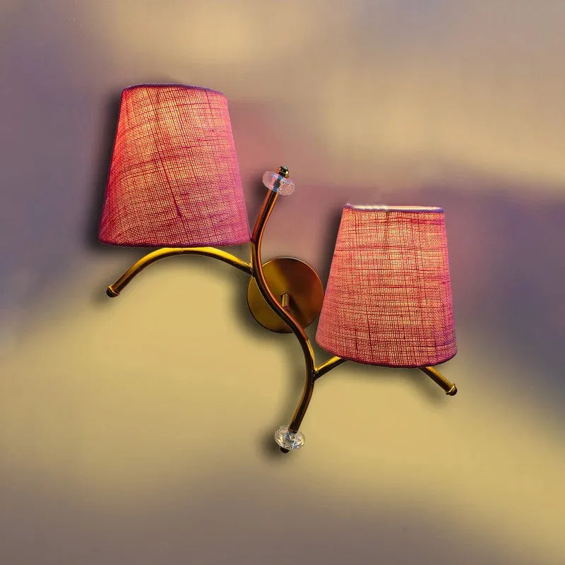 GlowStem Twin Jute Wall Lamp - Pink media 6